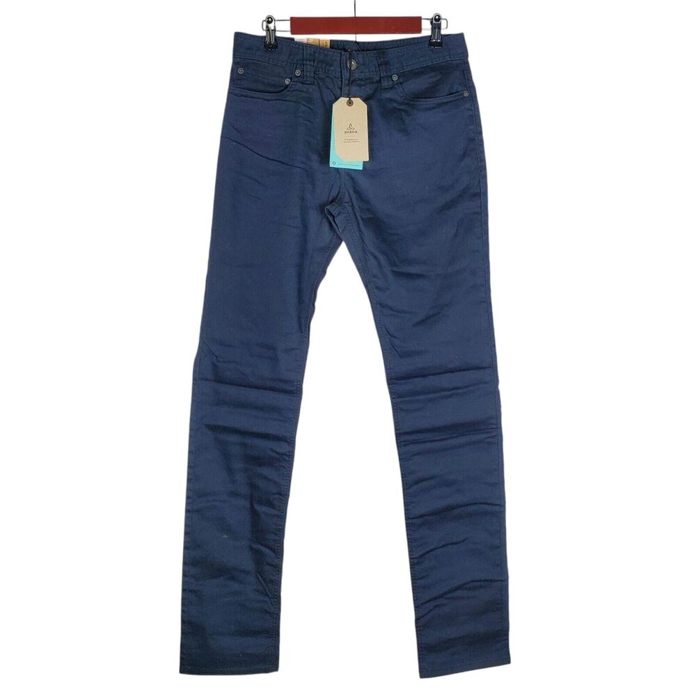Prana Bridger Jean Mens 30x36 Blue Slim Fit Straight Leg Stretch Denim 5 Pocket